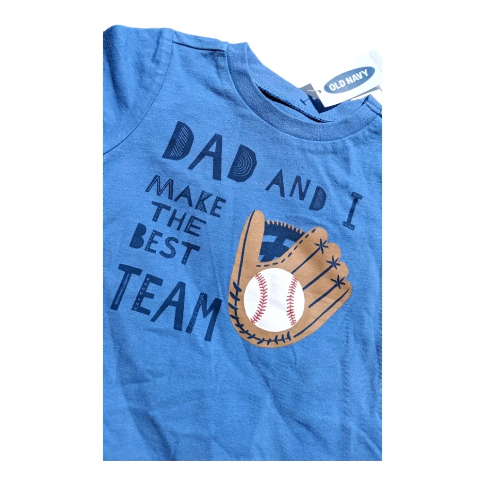Old Navy Boys 3-6m Blue Dad/Baseball Team Graphic T-shirt